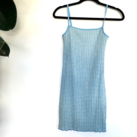 Aritzia Wilfred Jazz Seersucker Gingham Check mini dress - Picture 4 of 9
